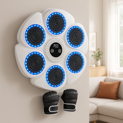 Machine de boxe musicale blanche une paire de gant mma