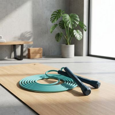 corde a sauter bleue paon