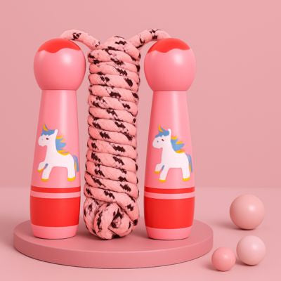 corde a sauter rose licorne