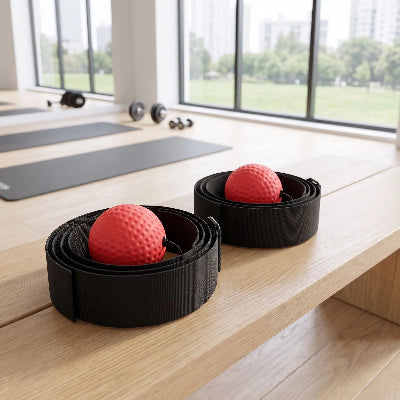 Deux ensembles de reflex ball sur un banc dans une salle