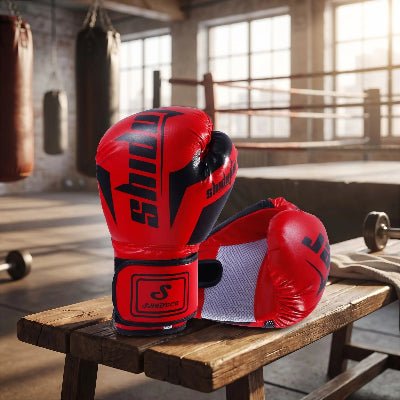 Gant boxe engaise rouge et noir pour enfant