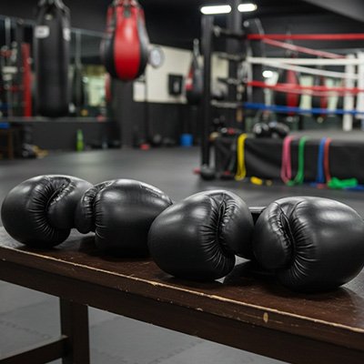 Gant de boxe dans une salle de Gym