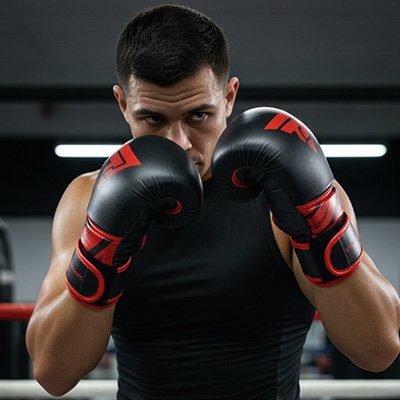 gant de mma noir logo rouge homme débardeur noir 