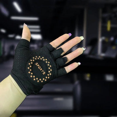 Gants pour la musculation noir sans doigts protection des mains