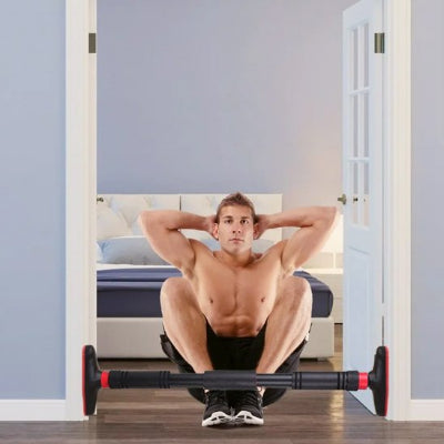 homme fait setup barre de traction porte installé bas cadrage