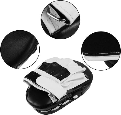 pao boxe noir et blanc anneau métal et coutures