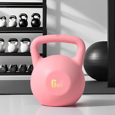 Rack de kettlebells ballon noir en arrière kettlebell 6 kg avant