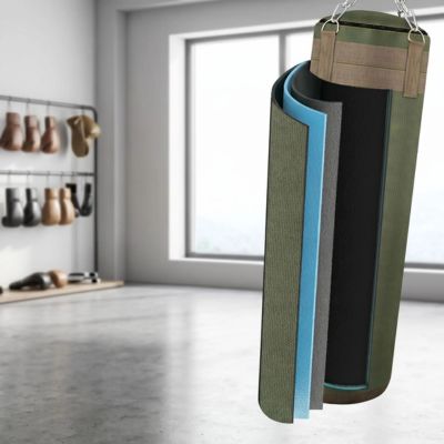 sac de boxe suspendu vue coupe detaillee qualite du rembourrage