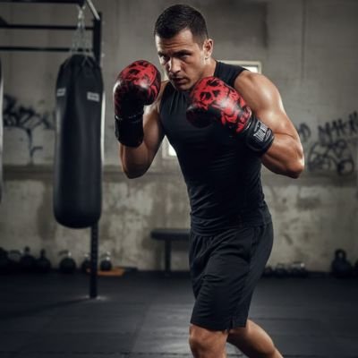 sac de frappe suspendu gant de boxe motif rouge