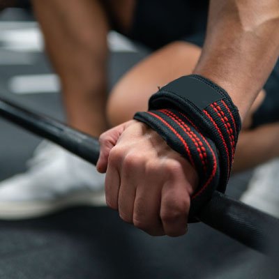 Sangles de tirage tour du poignet et barre de musculation
