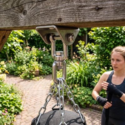 Support sac de frappe fixation pivotante en acier